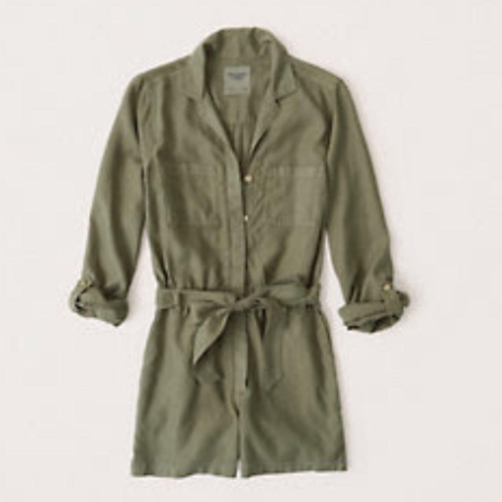 Abercrombie & Fitch Olive Green Jumpsuit